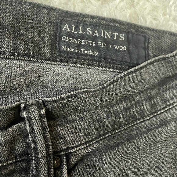 All Saints Gray Skinny Jeans with Distressed Finish - Picture 3 of 15